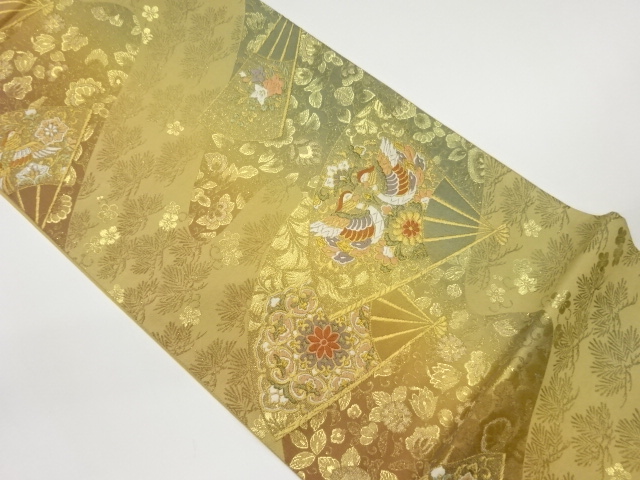 JAPANESE FUKURO OBI / WOVEN FLOWER & BIRD